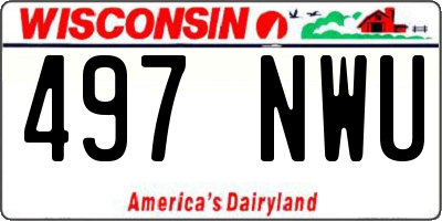 WI license plate 497NWU