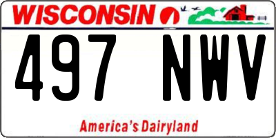 WI license plate 497NWV