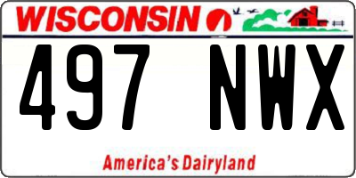 WI license plate 497NWX
