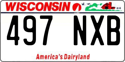 WI license plate 497NXB