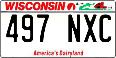 WI license plate 497NXC