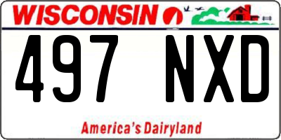 WI license plate 497NXD