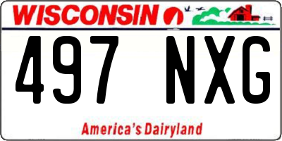 WI license plate 497NXG