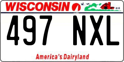WI license plate 497NXL