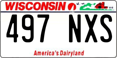 WI license plate 497NXS