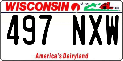 WI license plate 497NXW