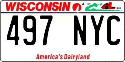 WI license plate 497NYC