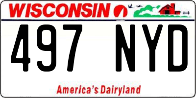 WI license plate 497NYD