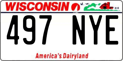 WI license plate 497NYE