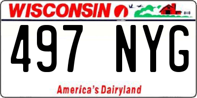 WI license plate 497NYG