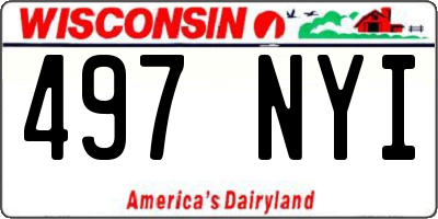 WI license plate 497NYI