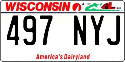 WI license plate 497NYJ