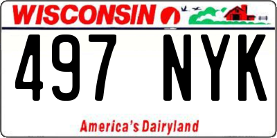 WI license plate 497NYK