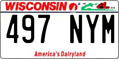 WI license plate 497NYM