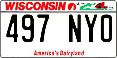 WI license plate 497NYO