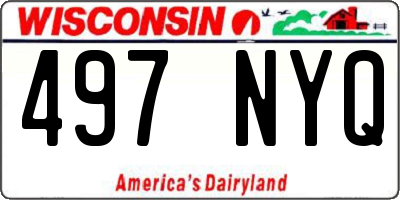 WI license plate 497NYQ