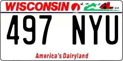 WI license plate 497NYU