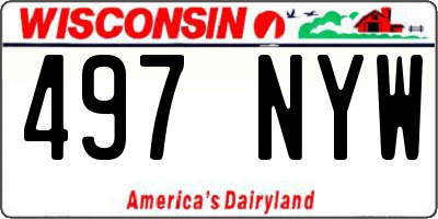 WI license plate 497NYW