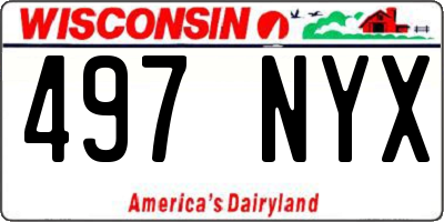 WI license plate 497NYX