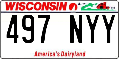 WI license plate 497NYY