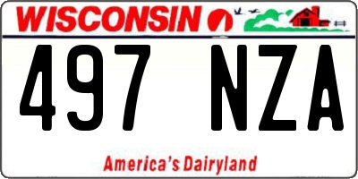 WI license plate 497NZA