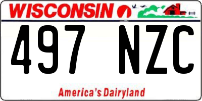 WI license plate 497NZC