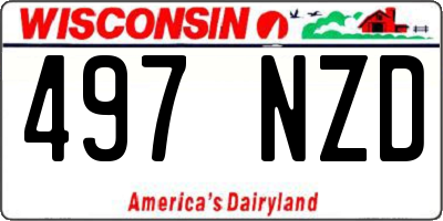 WI license plate 497NZD