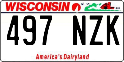 WI license plate 497NZK