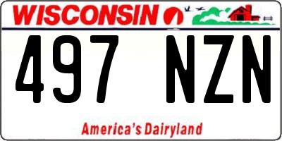 WI license plate 497NZN
