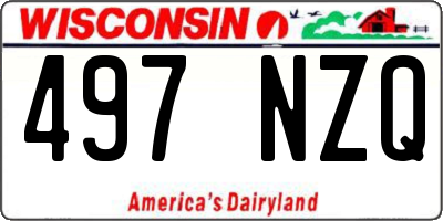WI license plate 497NZQ