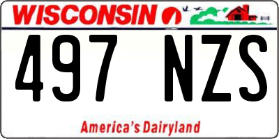 WI license plate 497NZS