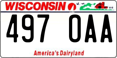 WI license plate 497OAA