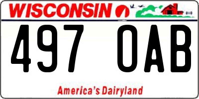 WI license plate 497OAB
