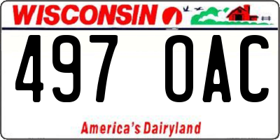 WI license plate 497OAC