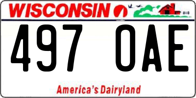 WI license plate 497OAE