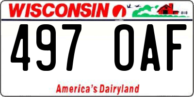 WI license plate 497OAF