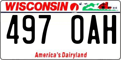 WI license plate 497OAH