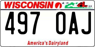 WI license plate 497OAJ