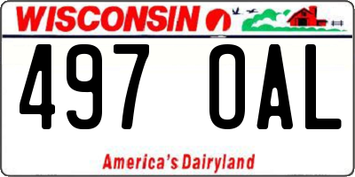 WI license plate 497OAL