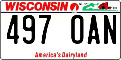 WI license plate 497OAN