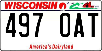 WI license plate 497OAT