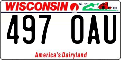 WI license plate 497OAU