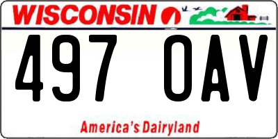 WI license plate 497OAV