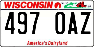 WI license plate 497OAZ