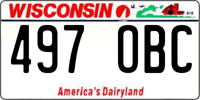 WI license plate 497OBC