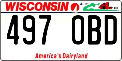 WI license plate 497OBD