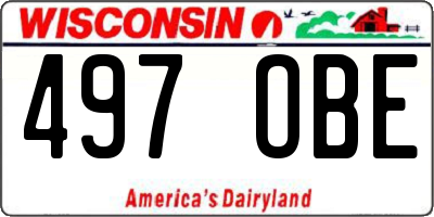 WI license plate 497OBE