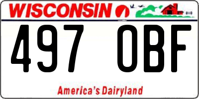 WI license plate 497OBF
