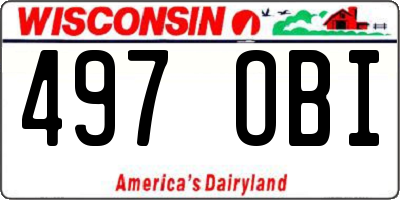 WI license plate 497OBI