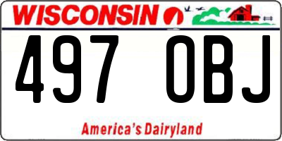 WI license plate 497OBJ